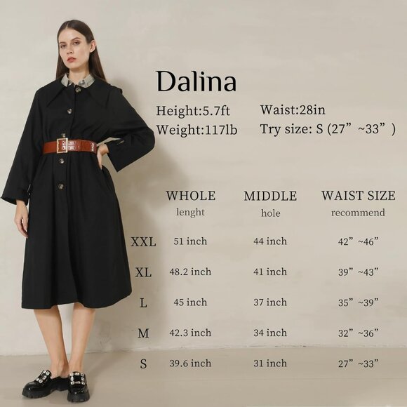 Women Leather Wide Fashion Thick Dress Belt With Gold Buckle Belt Brown Gold - Picture 5 of 7